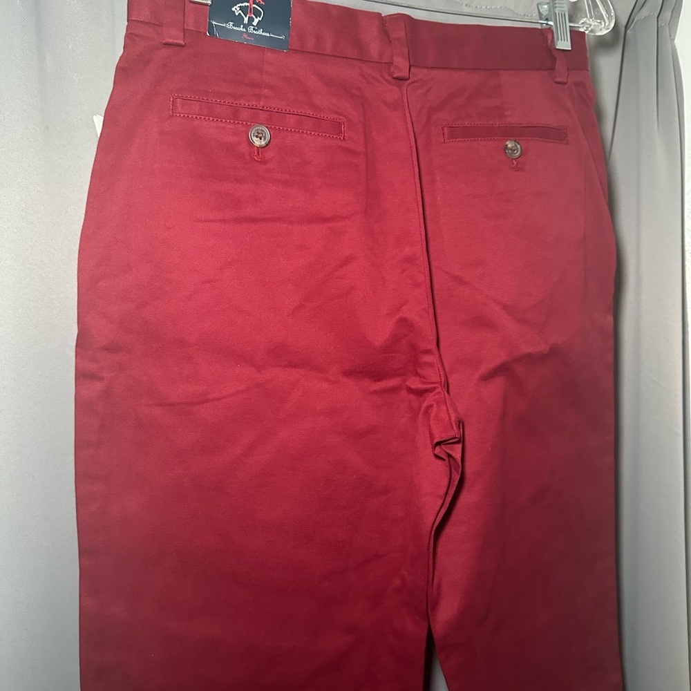 Brooks Brothers Fleece Boys Chino Pants Red Size 18 Straight Leg Flat Front NWT - Picture 12 of 14